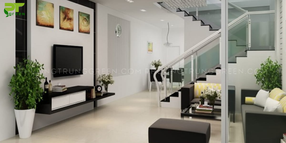 Tạo không gian xanh trong phòng khách