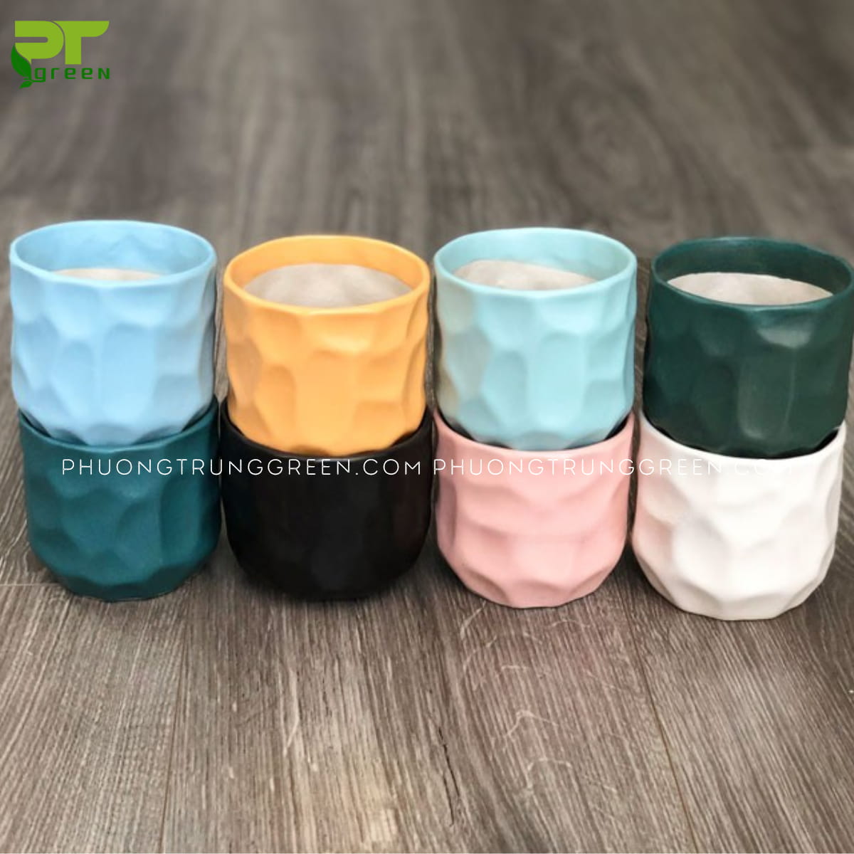 Chậu đất nung mini tráng men