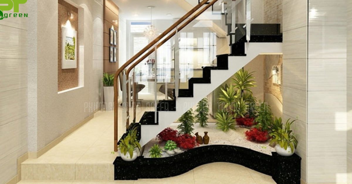 Thiết kế tiểu cảnh khô gầm cầu thang