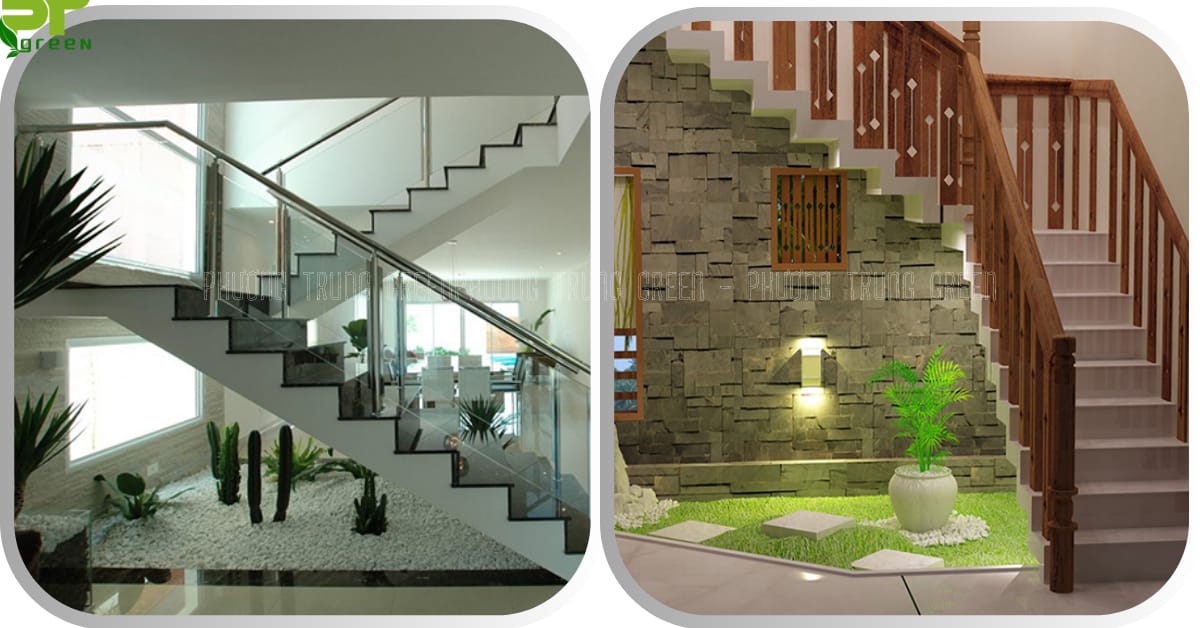 Mẫu trang trí tiểu cảnh gầm cầu thang